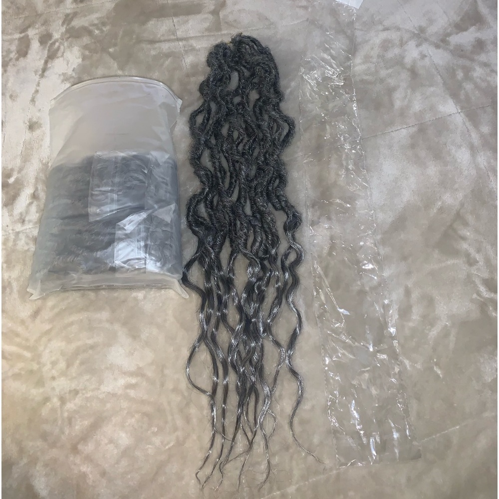 Gray faux loc crochet braids